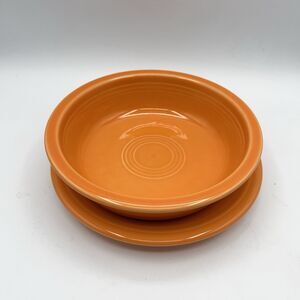 Fiesta Orange Plate And Bowl Set